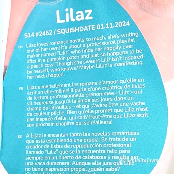 LILAZ 🍑🐮 Peach Colored Peach Cow with Peach Original Squishmallow ☆ NWT ☆ - Picture 4 of 8